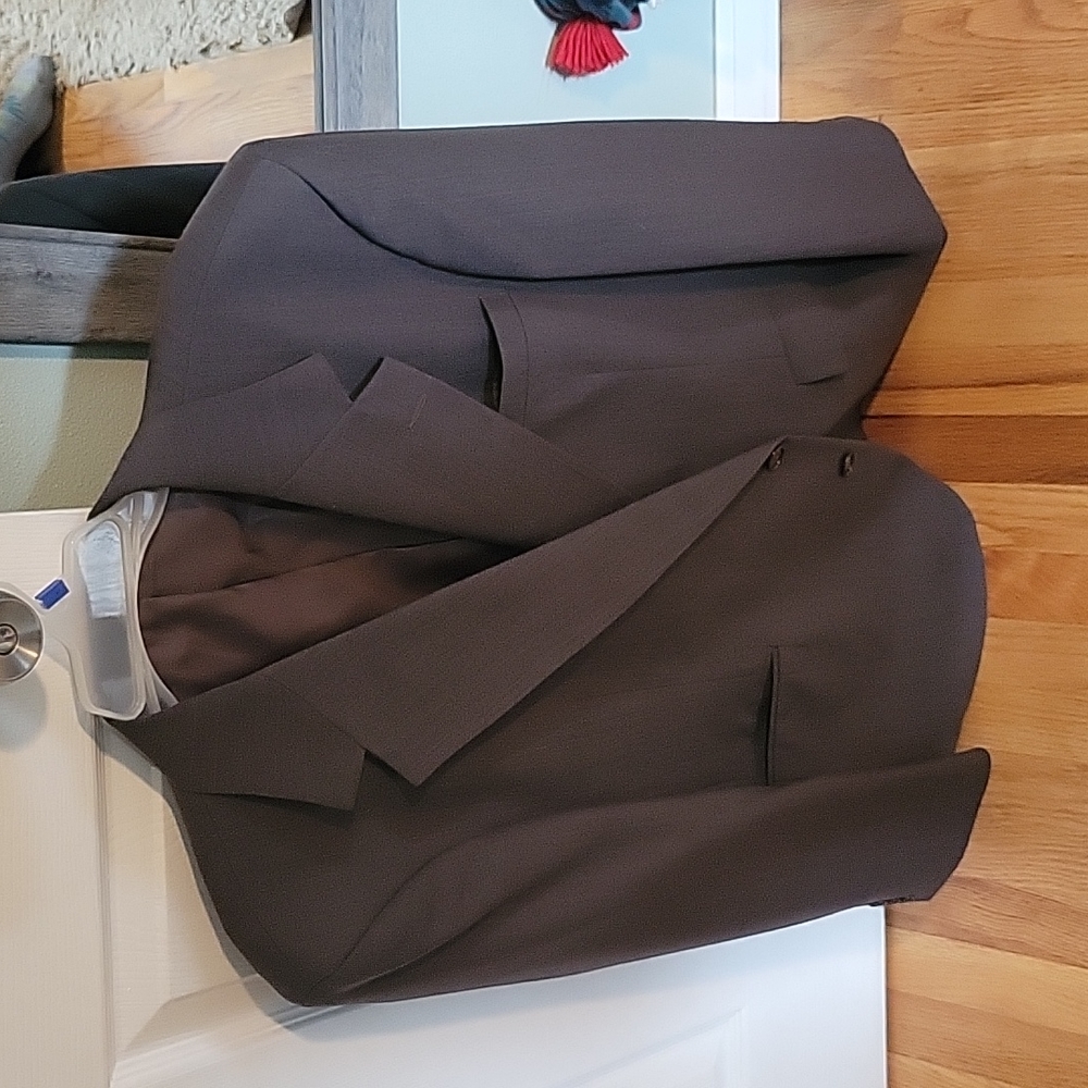 Haggar grey stripe suit jacket 46 R